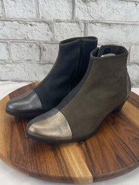 Arche Cynqua 81622 Womens 10/41 Leather Color Block Zipper Ankle Bootie